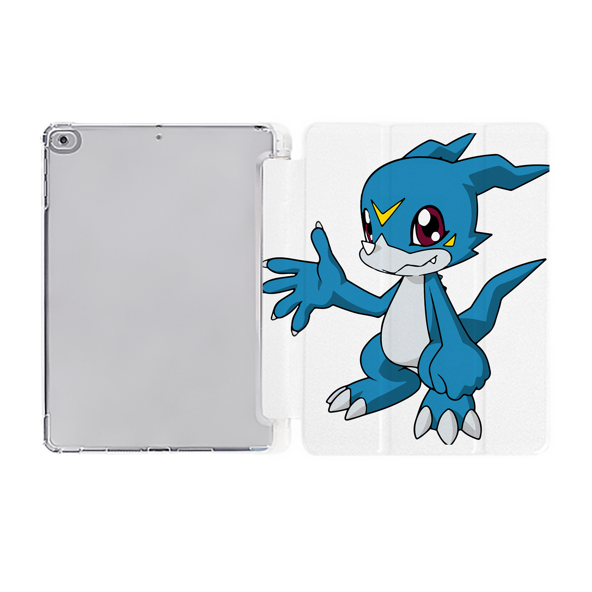 （画像用） Digimon デジタルモンスター/デジモン IPad ケース ペン収納付き 三つ折りスタンド PUレザー×シリコン 対応機種9.5/10.5/10.9インチ